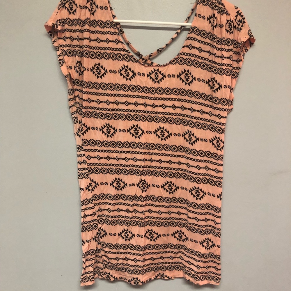 Patterned Strap Back Shirt